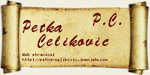 Petka Čeliković vizit kartica